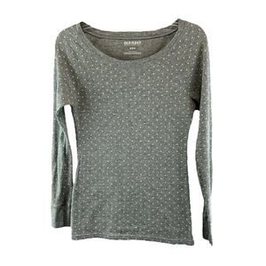Old Navy Girls Thermal Shirt Size Medium Waffle Knit Long Sleeve Top Gray